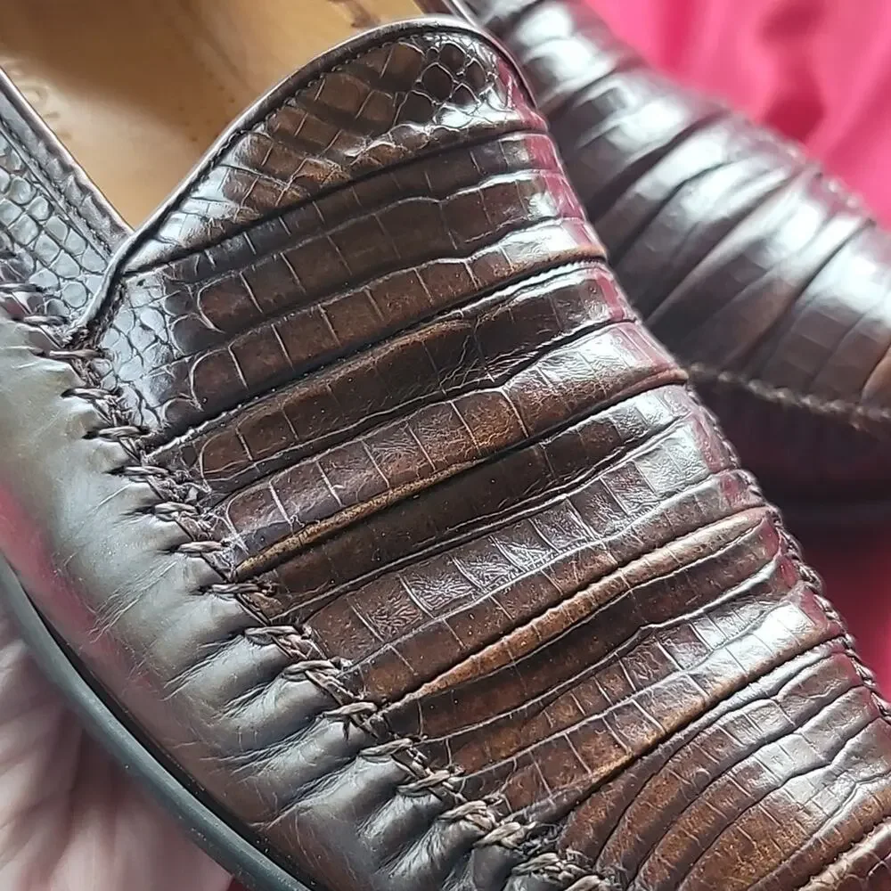 GENUINE ALLIGATOR NORDSTROM sz 11 handmade in Spain loafer GORGEOUS